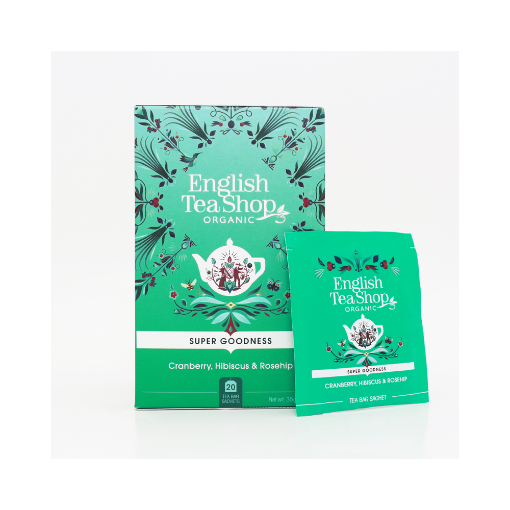 English Tea Shop Organic Cranberry Hibiscus & Rosehip Tea (20 Sachets) 35g