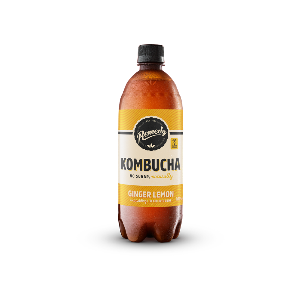 Remedy Kombucha Ginger Lemon 700ml Drinks Grape Tree