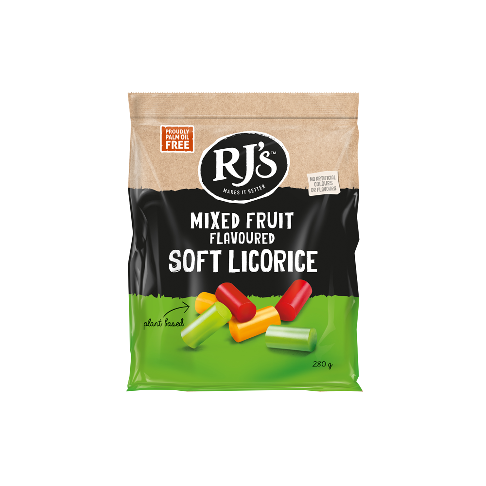 RJ's Mixed Fruit Flavoured Soft Licorice 280g