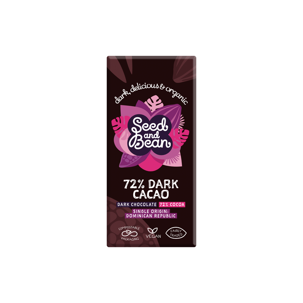 Seed And Bean Organic Extra Dark Chocolate 72% 75g