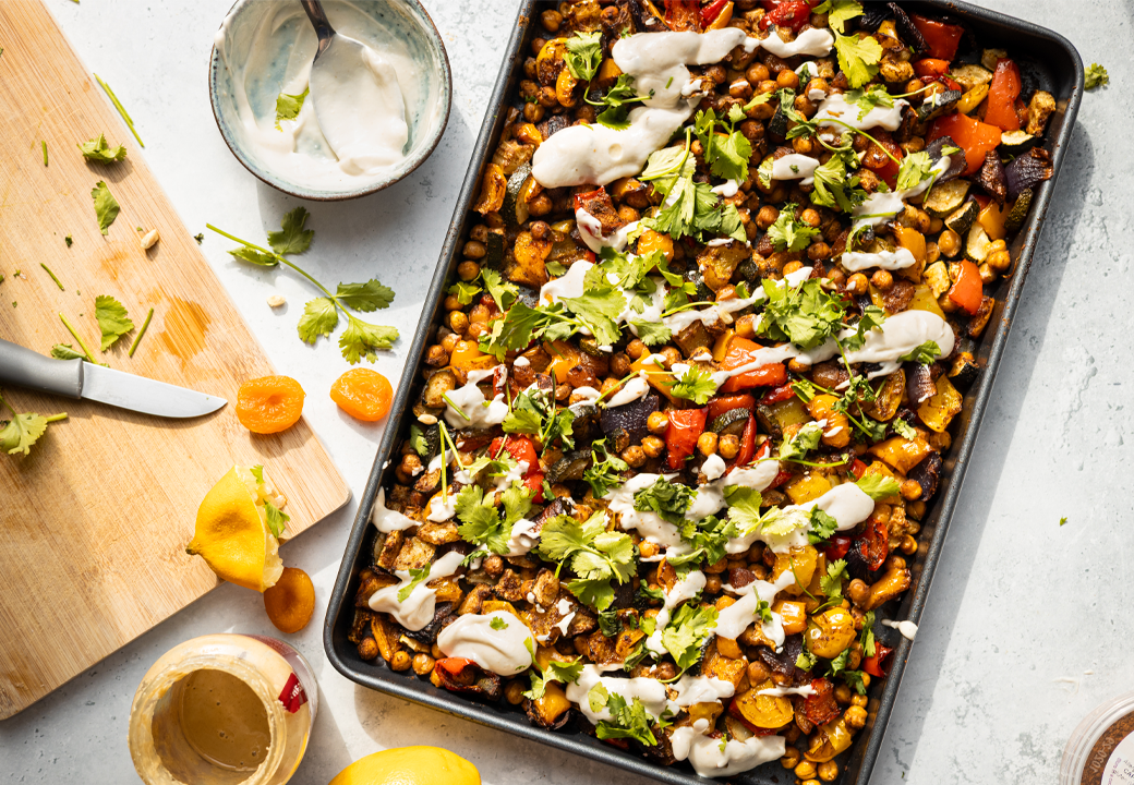 Moroccan-Inspired Chickpea Traybake Moroccan-Inspired Chickpea Traybake