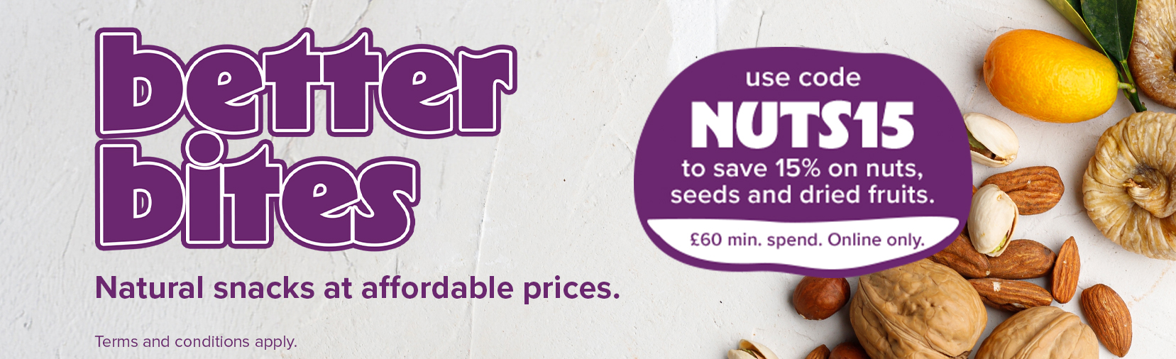 15% off nuts, seeds & fruits