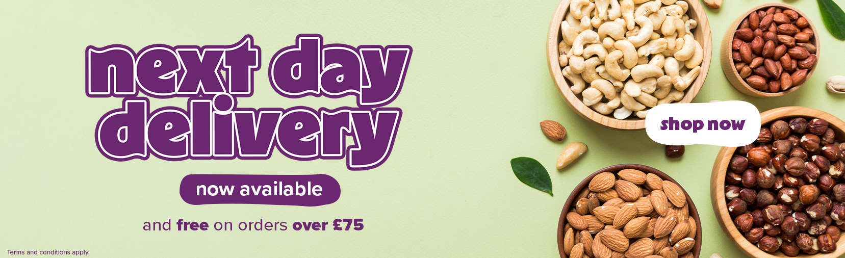 Next day delivery now available
