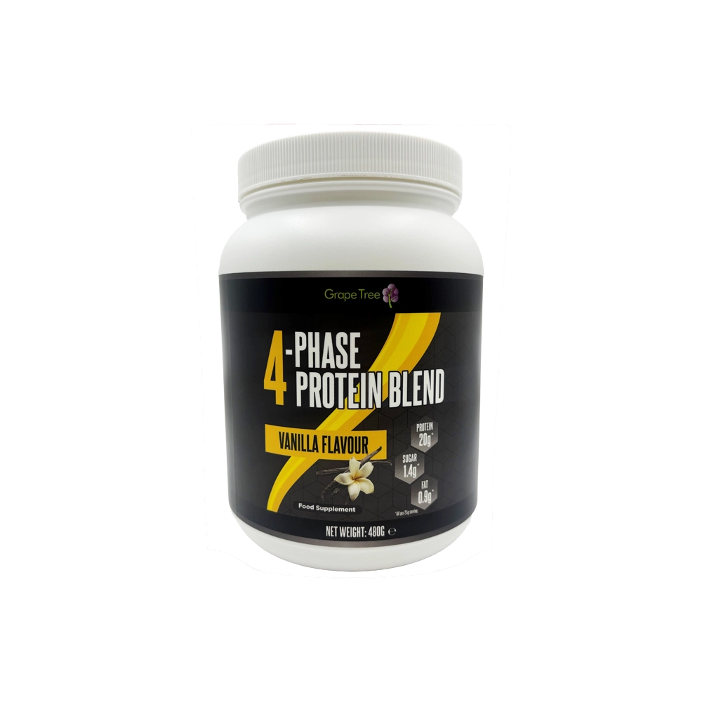 Grape Tree Vanilla 4-Phase Protein Powder 480g Grape Tree Vanilla 4-Phase Protein Powder 480g