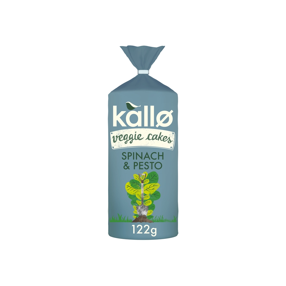 Kallo Spinach And Pesto Veggie Cakes 122g Kallo Spinach And Pesto Veggie Cakes 122g