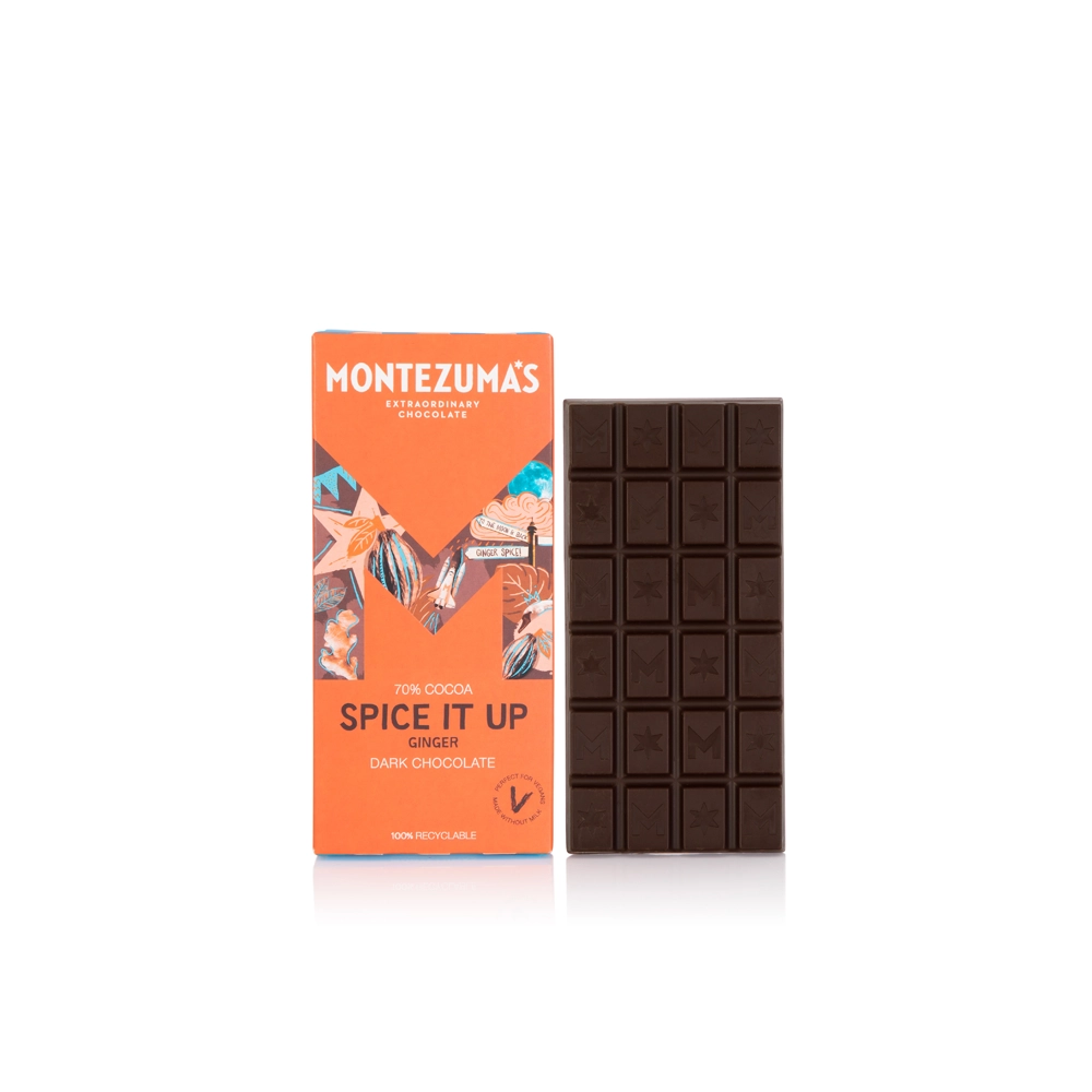 Montezuma’s Spice It Up Dark Chocolate With Ginger 90g Bar Montezuma’s Spice It Up Dark Chocolate With Ginger 90g Bar