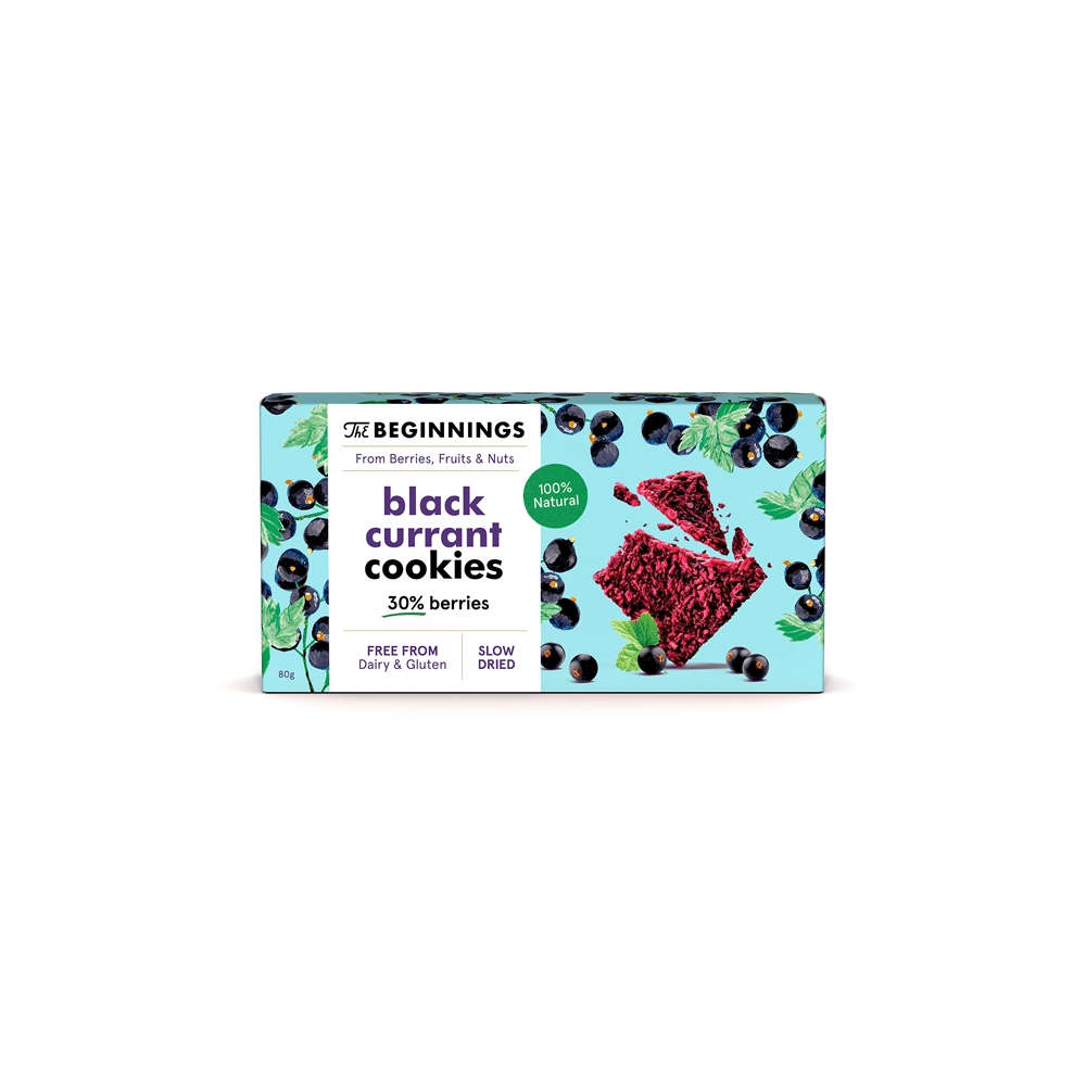 The Beginnings Blackcurrant Cookies 80g. The Beginnings Blackcurrant Cookies 80g.