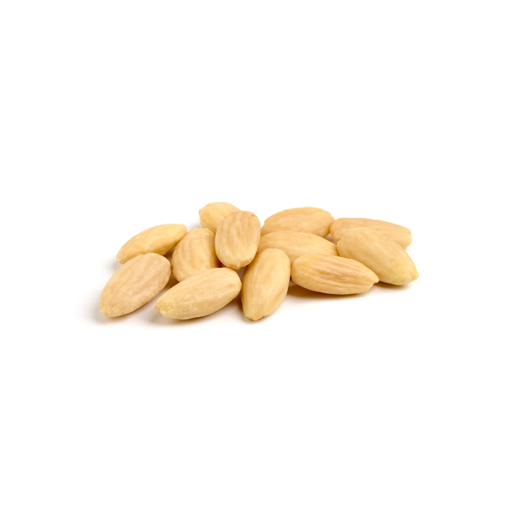 Pile of whole blanched almonds