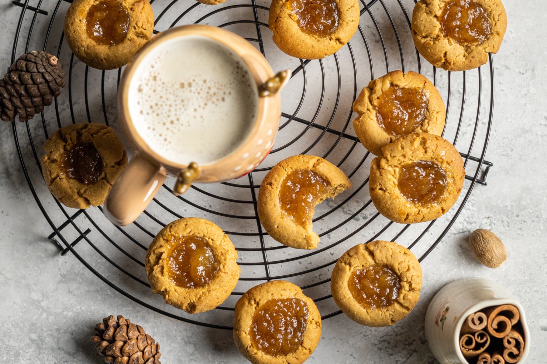 Thumbprint Cookies with Apple Pie Jam