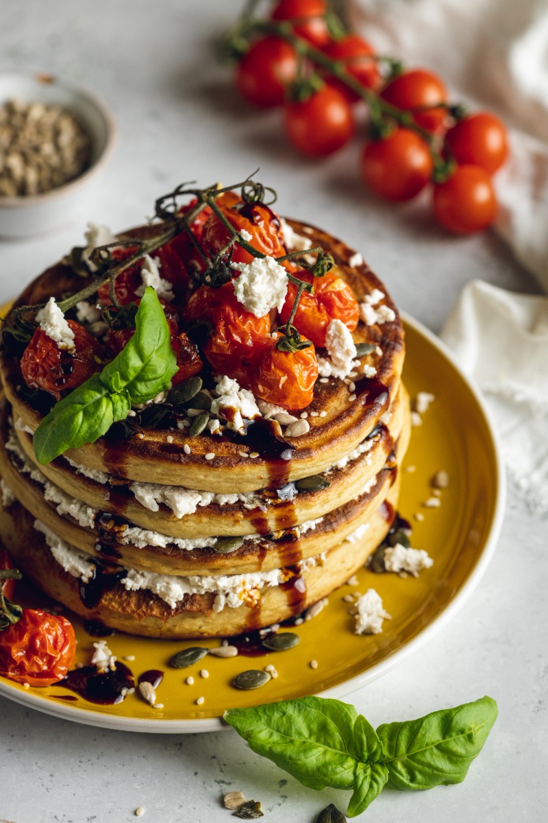 Savoury Almond Ricotta Pancakes