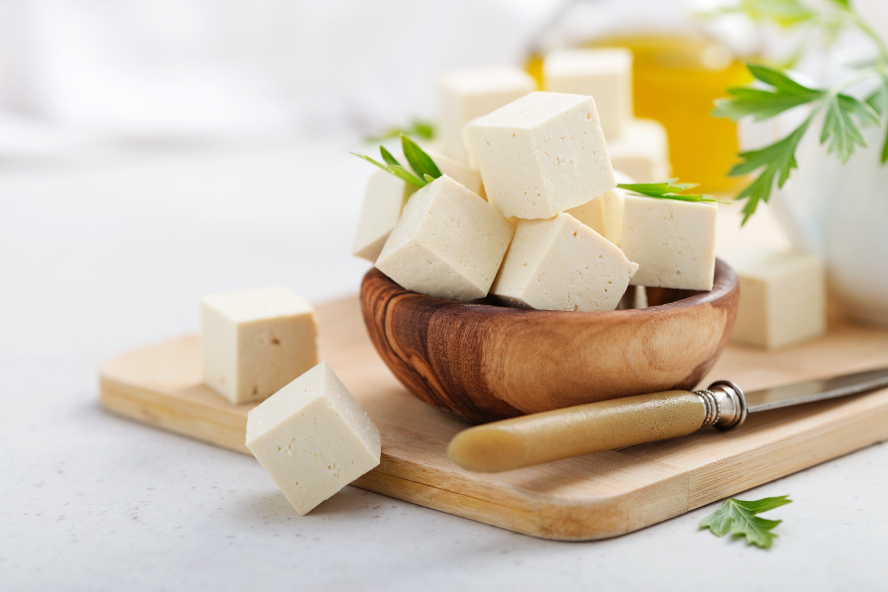 Tofu in bowl