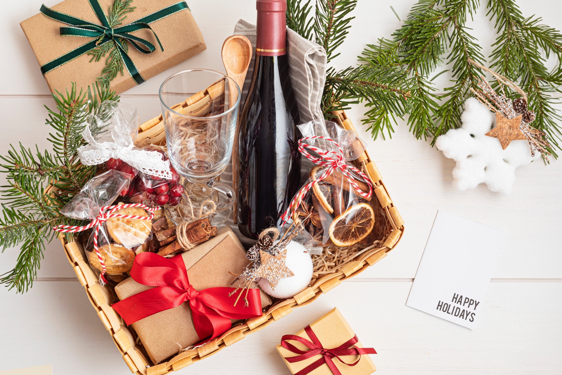 Christmas Hamper with Foods and Drink