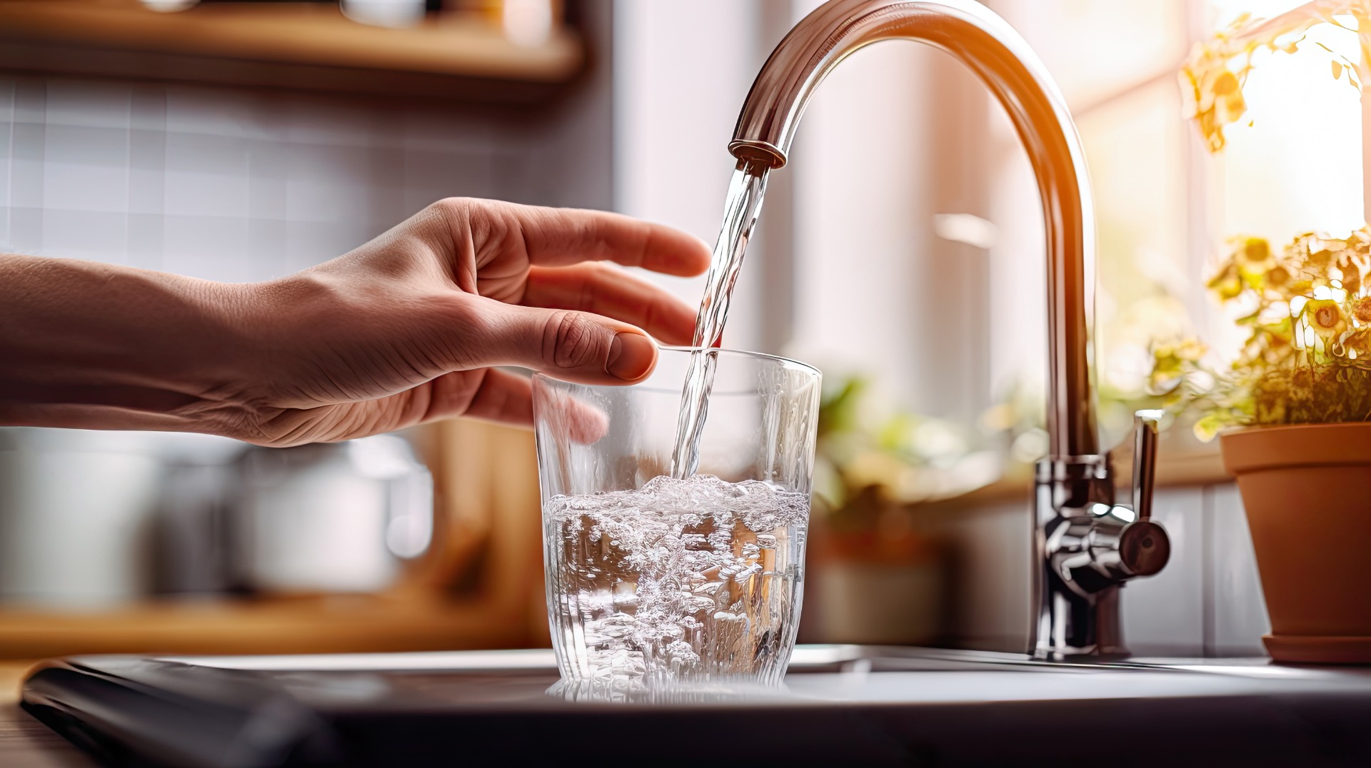 Woman drinking glass of water