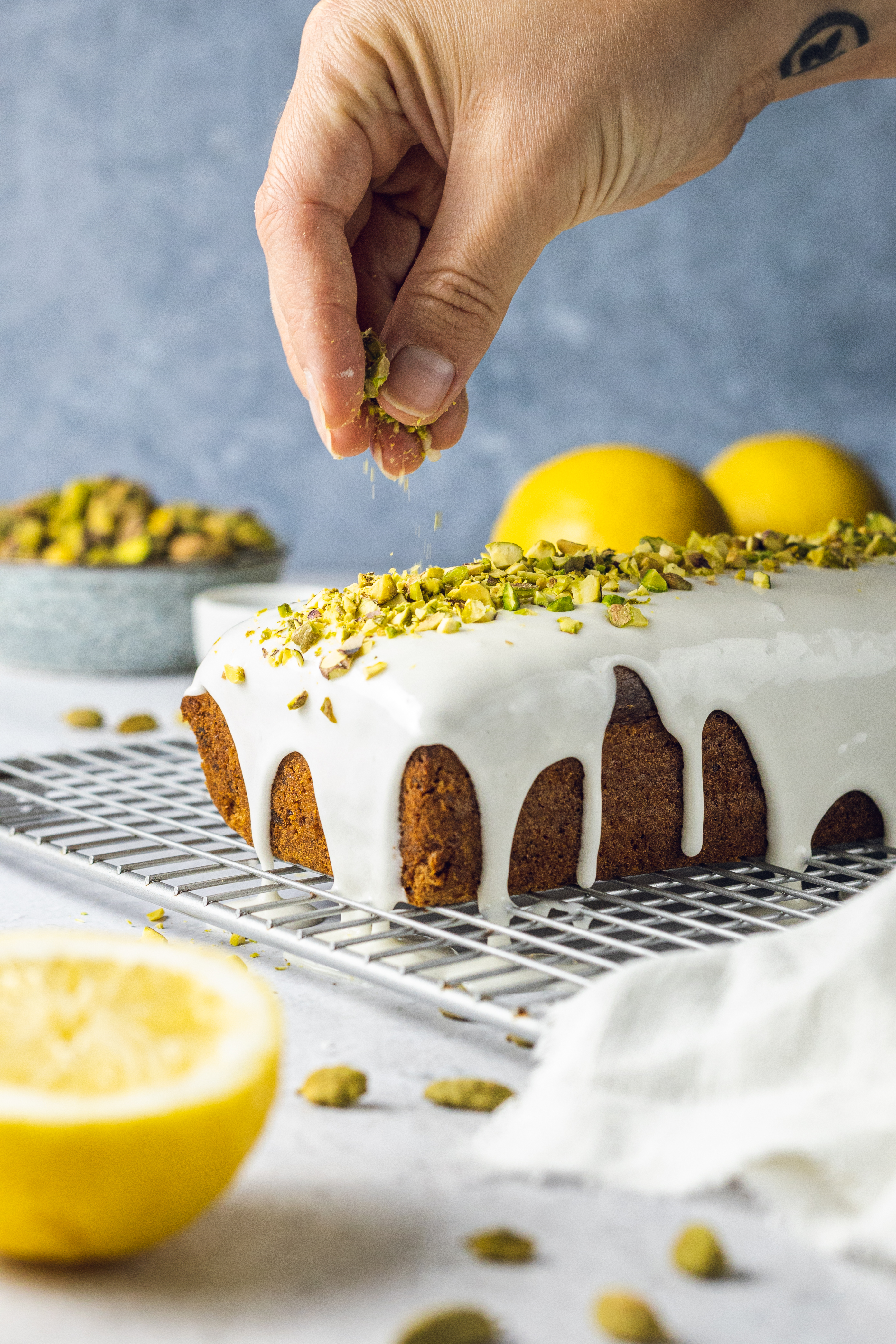 Lemon Cardamom Pistachio Loaf