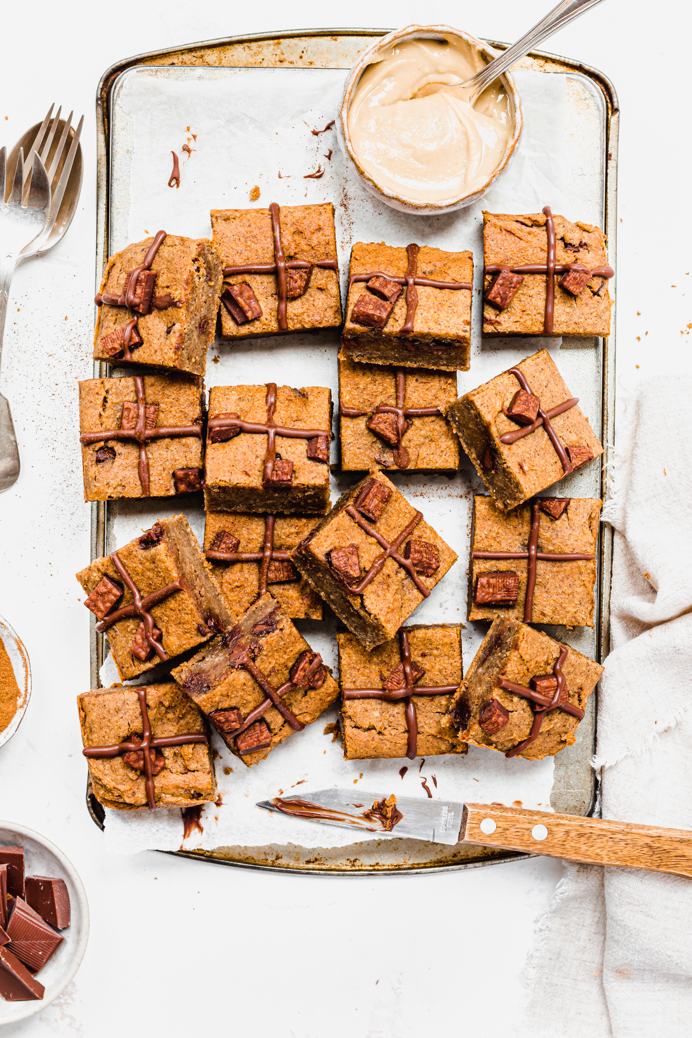 Hot Cross Peanut Butter Blondies