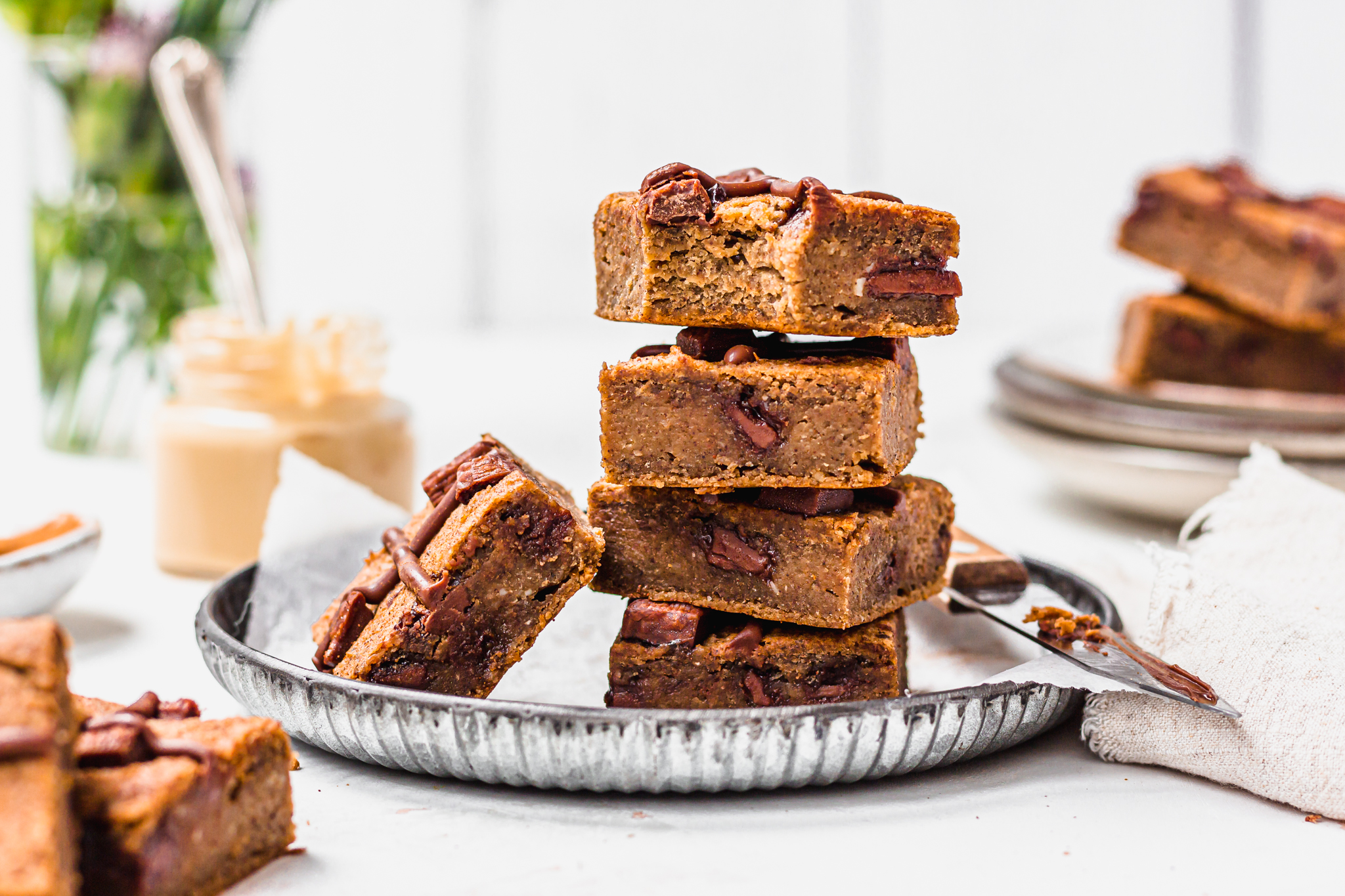 Peanut Butter Hot Cross Blondies 