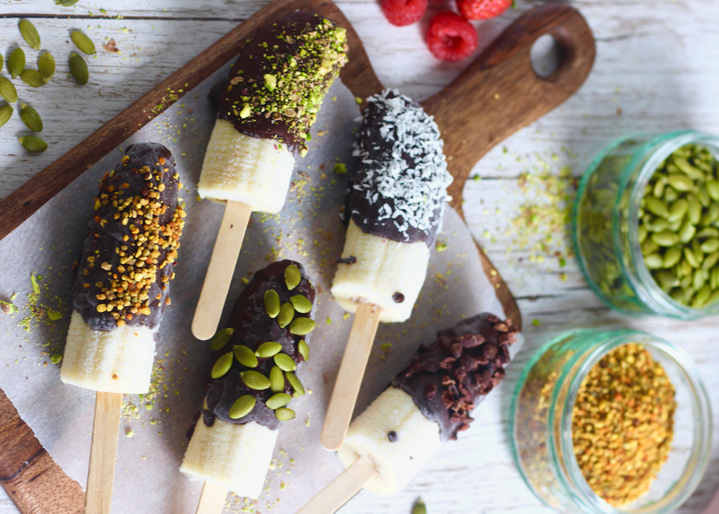 Chocolate Banana Ice Cream Pops