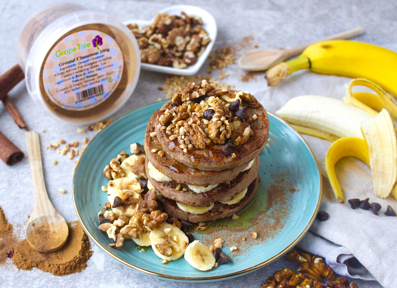 Walnut, Banana & Cinnamon Spice Pancakes