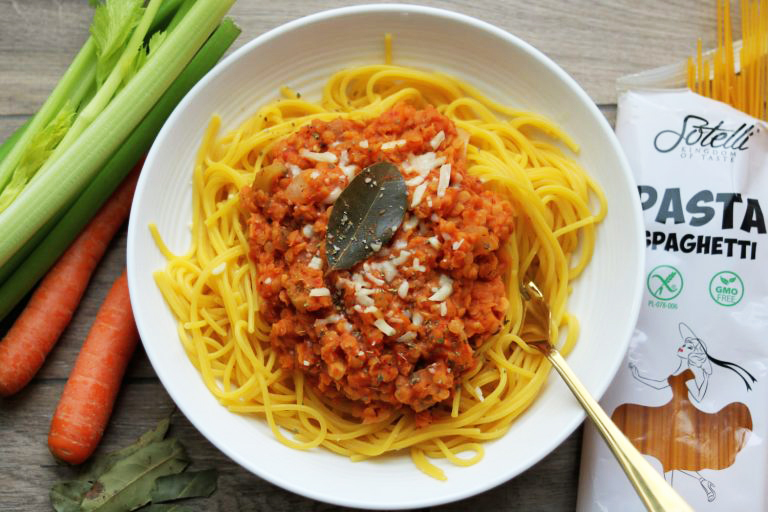 Lentil Ragu & Gluten Free Spaghetti