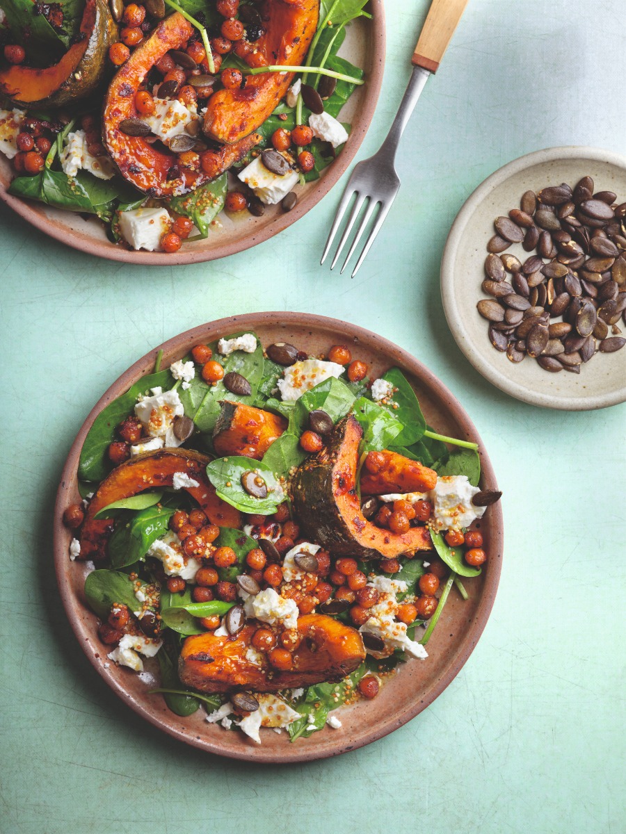 Harissa-Roast Pumpkin And Feta Salad 